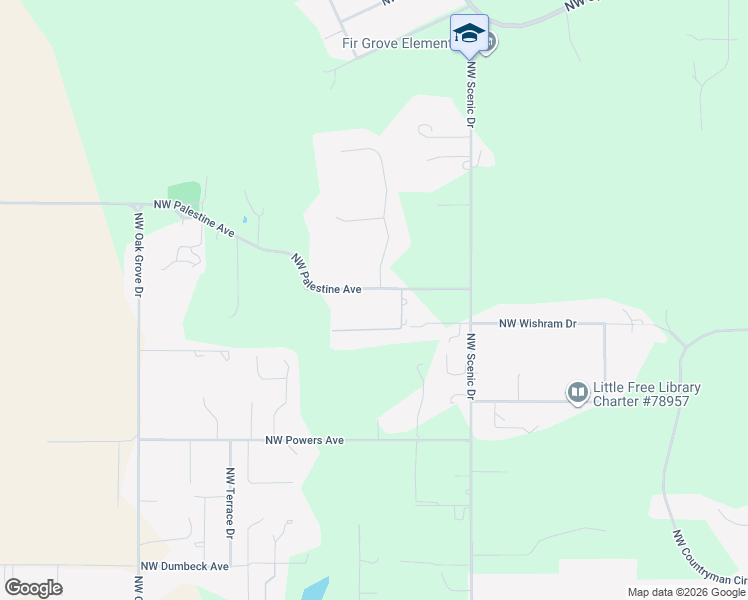 map of restaurants, bars, coffee shops, grocery stores, and more near 4266 Northwest Palestine Avenue in Albany