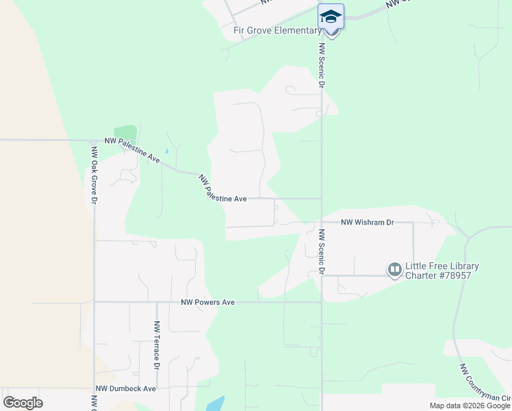map of restaurants, bars, coffee shops, grocery stores, and more near 4266 Northwest Palestine Avenue in Albany