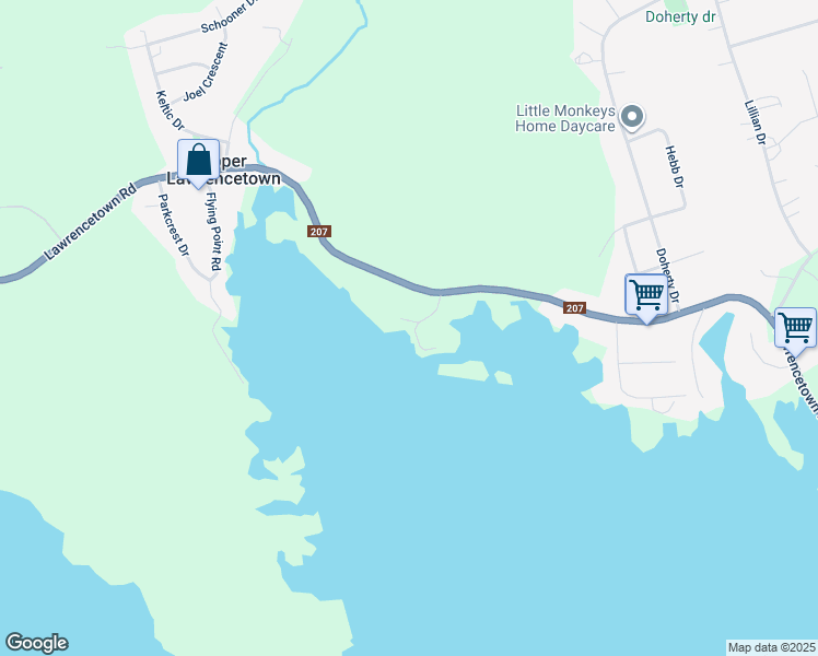 map of restaurants, bars, coffee shops, grocery stores, and more near 23 Alf Lane in Lawrencetown