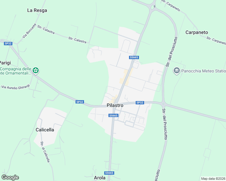 map of restaurants, bars, coffee shops, grocery stores, and more near 11 Via Cavaillon in Pilastro