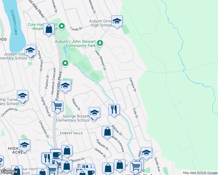map of restaurants, bars, coffee shops, grocery stores, and more near 244 Cole Harbour Road in Dartmouth