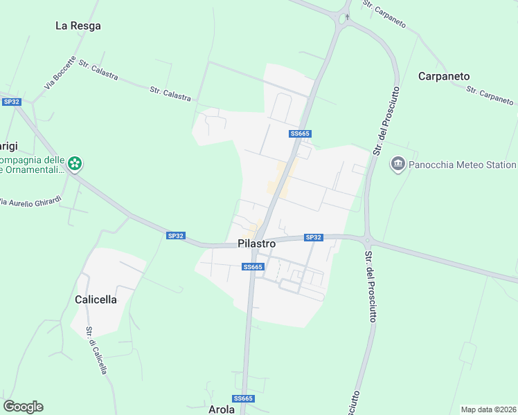 map of restaurants, bars, coffee shops, grocery stores, and more near 11 Via Cavaillon in Pilastro