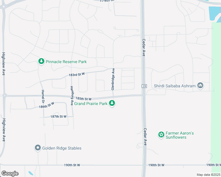 map of restaurants, bars, coffee shops, grocery stores, and more near 18399 Glenbridge Avenue in Lakeville