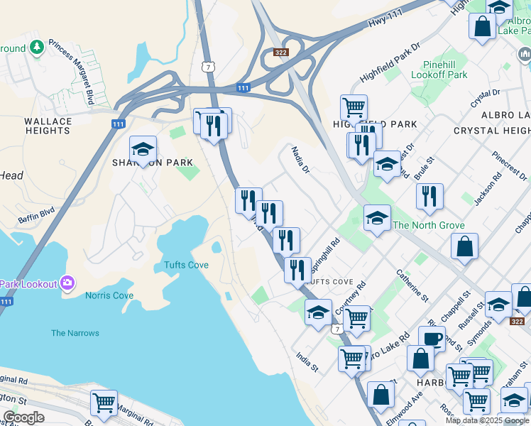 map of restaurants, bars, coffee shops, grocery stores, and more near 378 Windmill Road in Dartmouth
