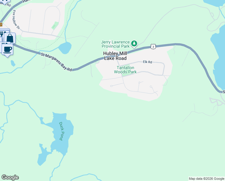 map of restaurants, bars, coffee shops, grocery stores, and more near 34 Juniper Place in Upper Tantallon