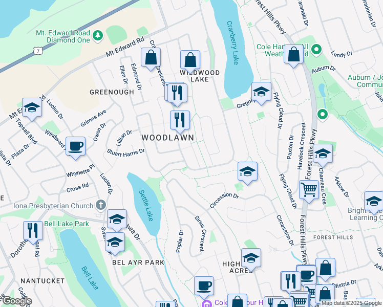 map of restaurants, bars, coffee shops, grocery stores, and more near 13 Valkyrie Crescent in Dartmouth