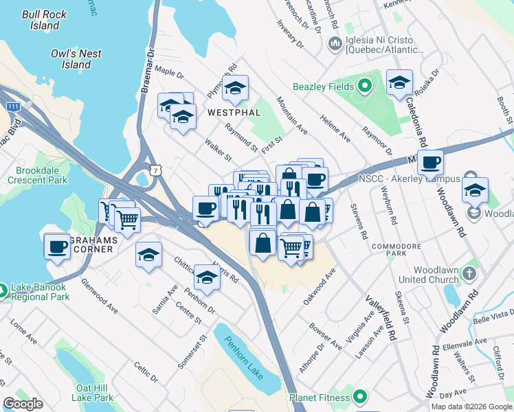 map of restaurants, bars, coffee shops, grocery stores, and more near in Dartmouth