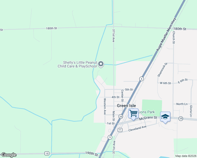 map of restaurants, bars, coffee shops, grocery stores, and more near 585 Western Avenue in Green Isle