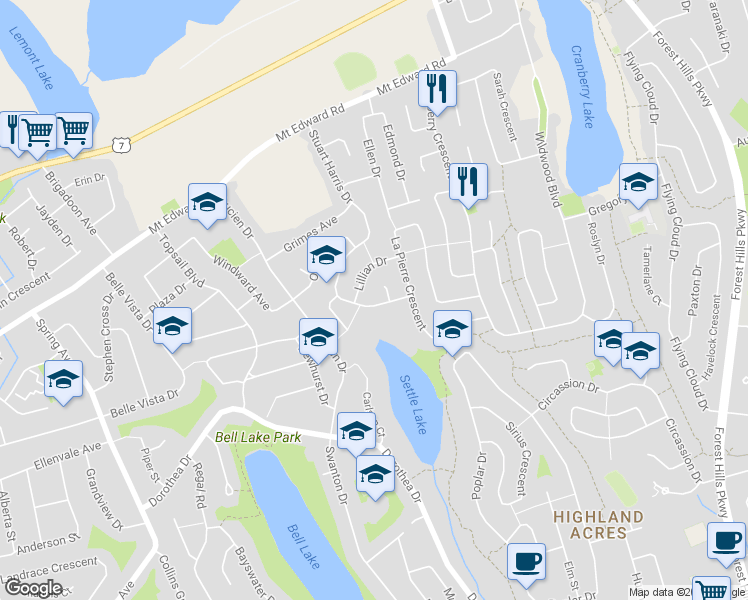 map of restaurants, bars, coffee shops, grocery stores, and more near 83 Stuart Harris Drive in Dartmouth