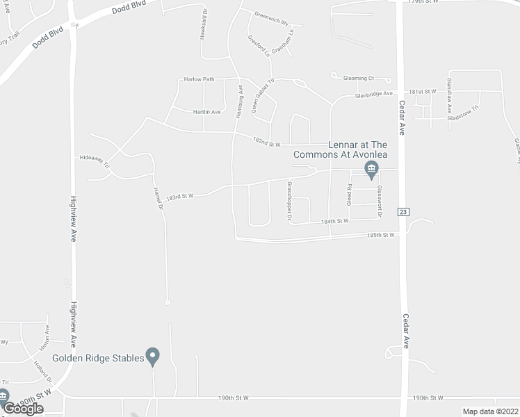 map of restaurants, bars, coffee shops, grocery stores, and more near 18435 Greenstone Way in Lakeville