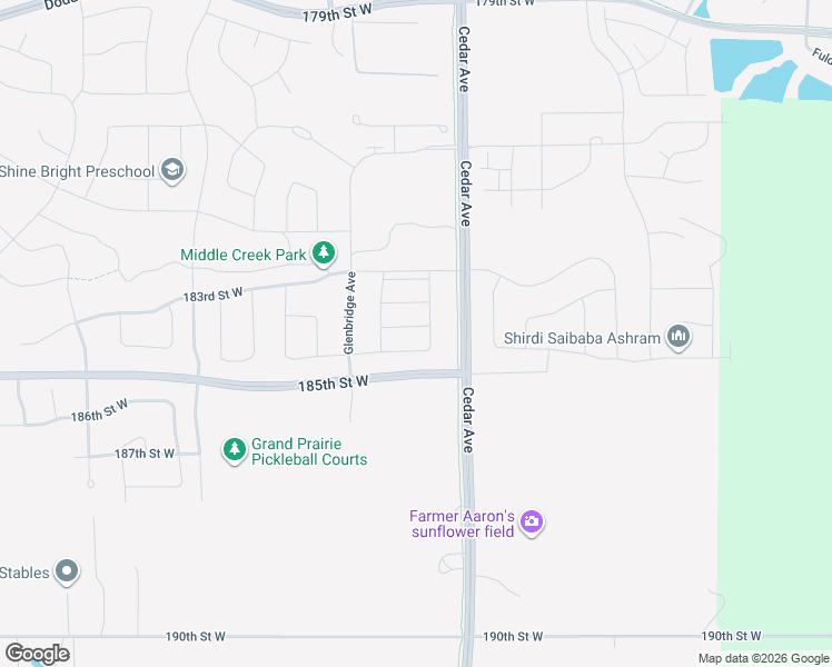map of restaurants, bars, coffee shops, grocery stores, and more near 7565 184th Street West in Lakeville