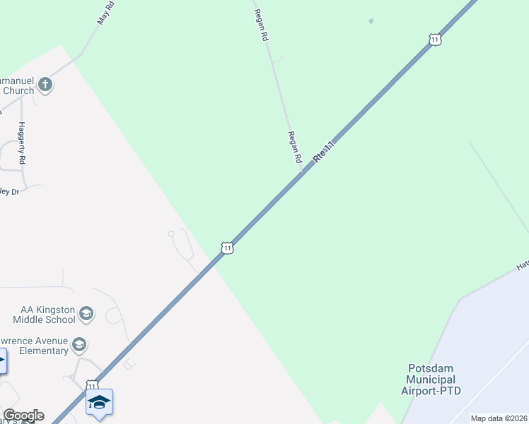 map of restaurants, bars, coffee shops, grocery stores, and more near New York State Bicycle Route 11 in Potsdam