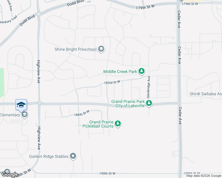 map of restaurants, bars, coffee shops, grocery stores, and more near 7917 183rd Street West in Lakeville