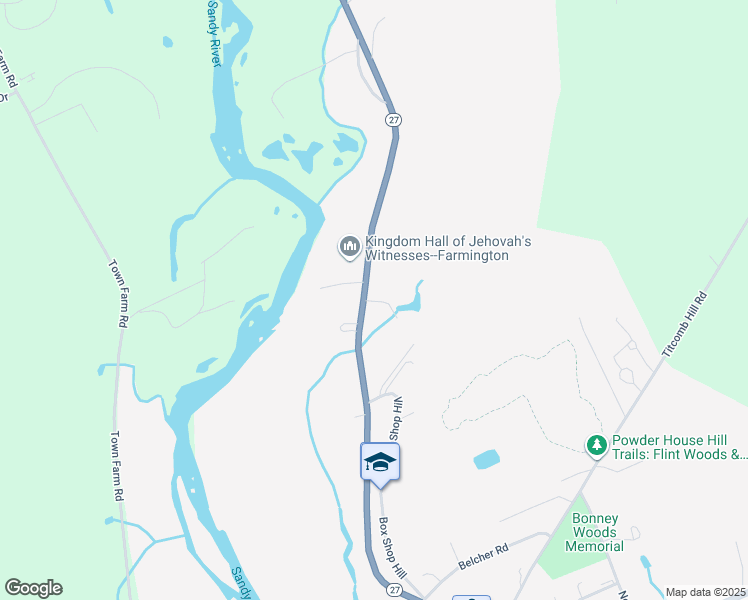 map of restaurants, bars, coffee shops, grocery stores, and more near 218 Fairbanks Road in Farmington