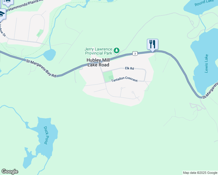 map of restaurants, bars, coffee shops, grocery stores, and more near 131 Tantallon Crescent in Upper Tantallon