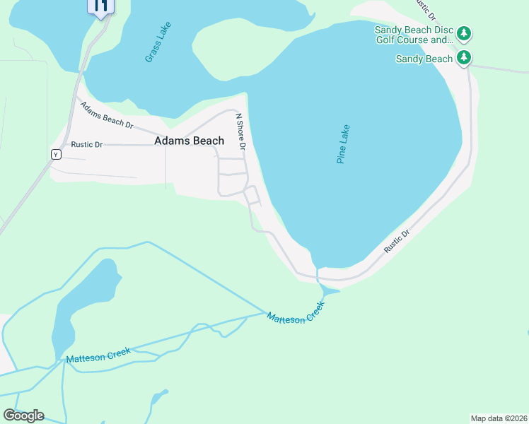 map of restaurants, bars, coffee shops, grocery stores, and more near N2624 Rustic Circle Drive in Clintonville