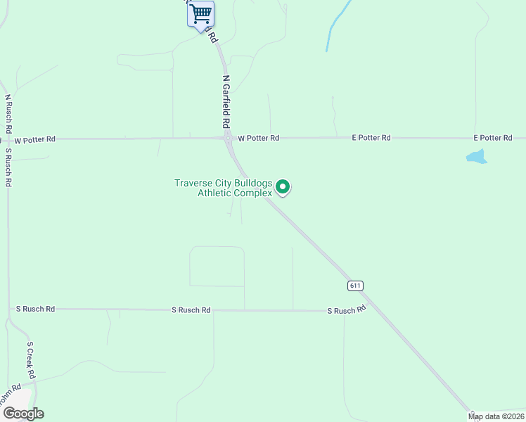 map of restaurants, bars, coffee shops, grocery stores, and more near 8-116 South Garfield Road in Traverse City