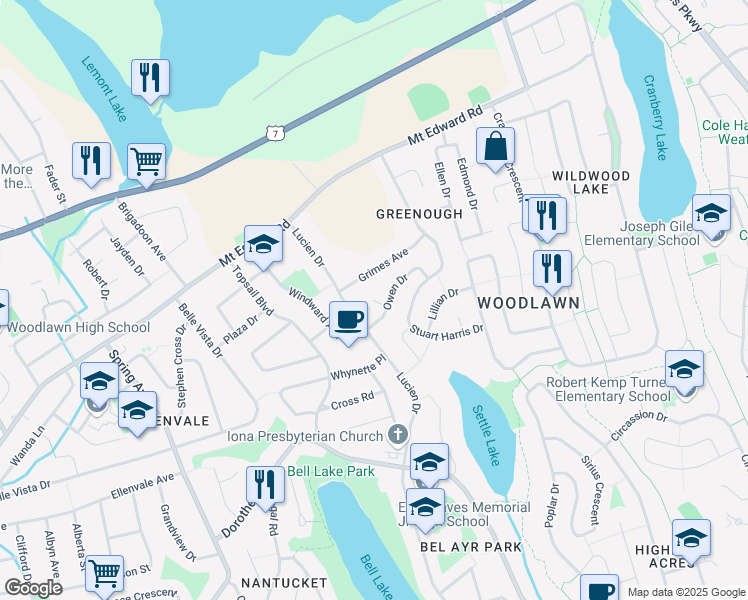 map of restaurants, bars, coffee shops, grocery stores, and more near 6 Wilbur Court in Dartmouth