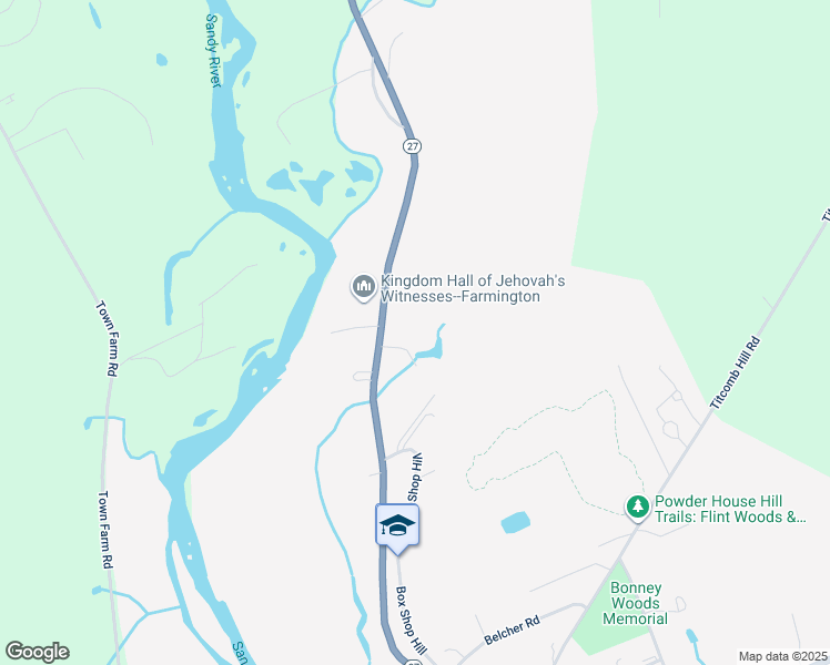 map of restaurants, bars, coffee shops, grocery stores, and more near 112 Willow Springs Drive in Farmington