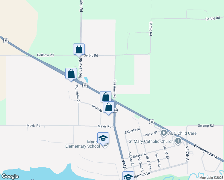 map of restaurants, bars, coffee shops, grocery stores, and more near 1207 Kussman Road in Marion