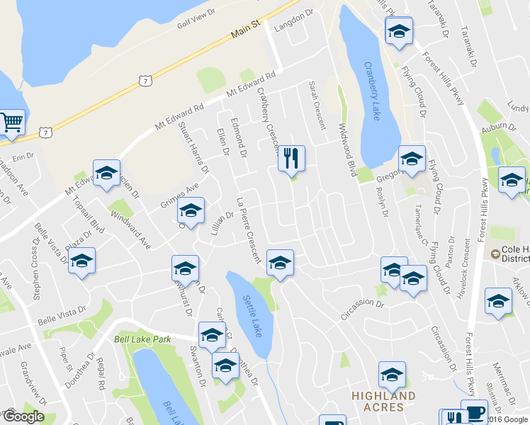 map of restaurants, bars, coffee shops, grocery stores, and more near 24 La Pierre Crescent in Dartmouth