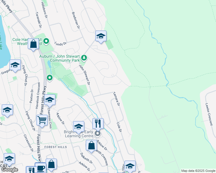map of restaurants, bars, coffee shops, grocery stores, and more near 35 Cassandra Drive in Dartmouth