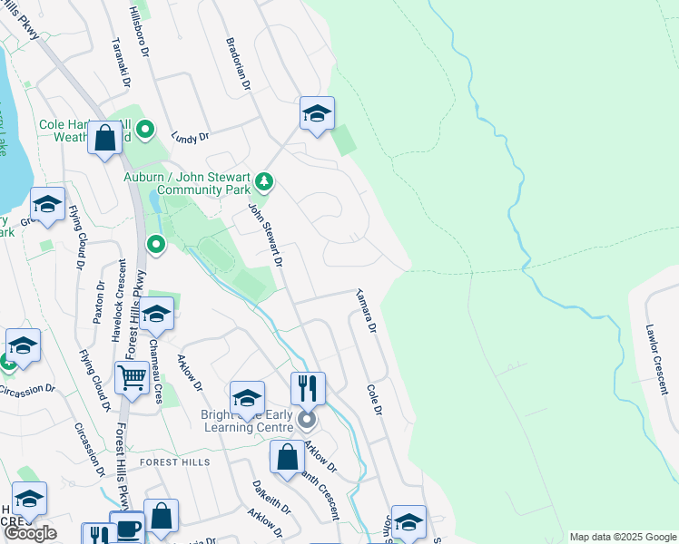 map of restaurants, bars, coffee shops, grocery stores, and more near 35 Cassandra Drive in Dartmouth