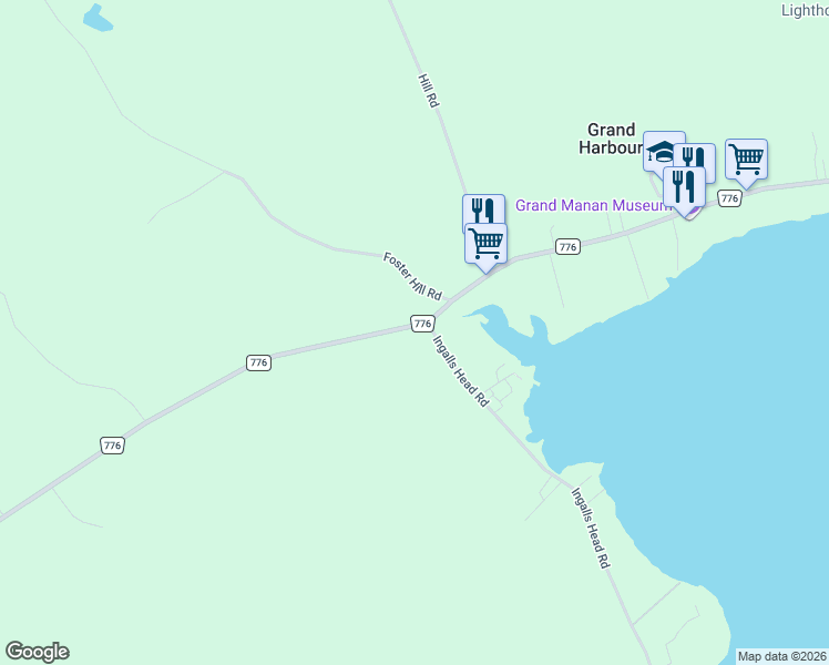 map of restaurants, bars, coffee shops, grocery stores, and more near 1235 New Brunswick 776 in Grand Manan