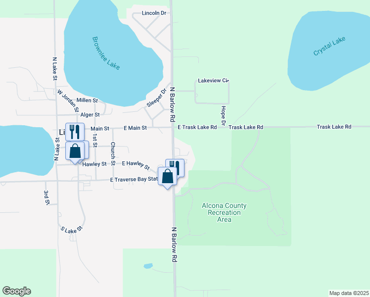 map of restaurants, bars, coffee shops, grocery stores, and more near 950 North Barlow Road in Lincoln