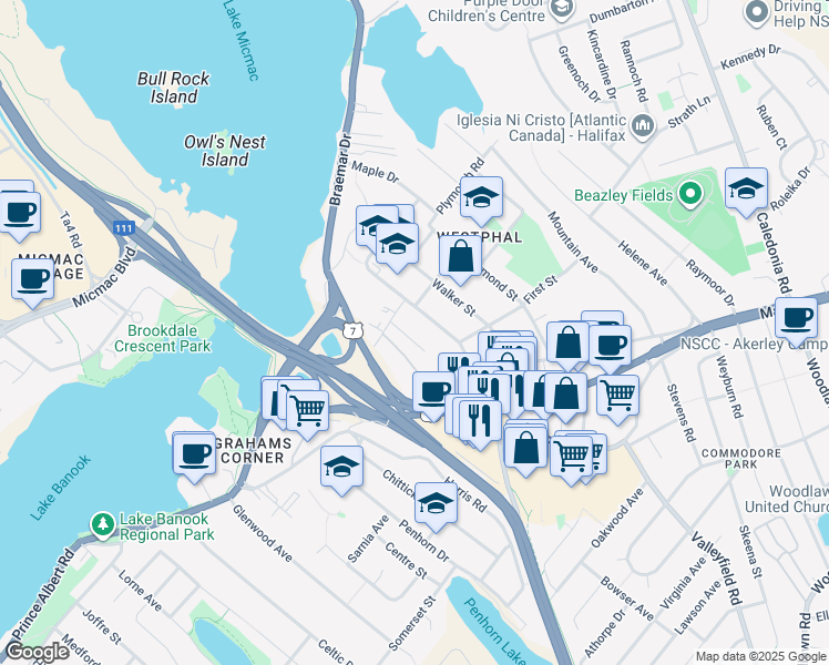 map of restaurants, bars, coffee shops, grocery stores, and more near 17 Bareng Court in Dartmouth
