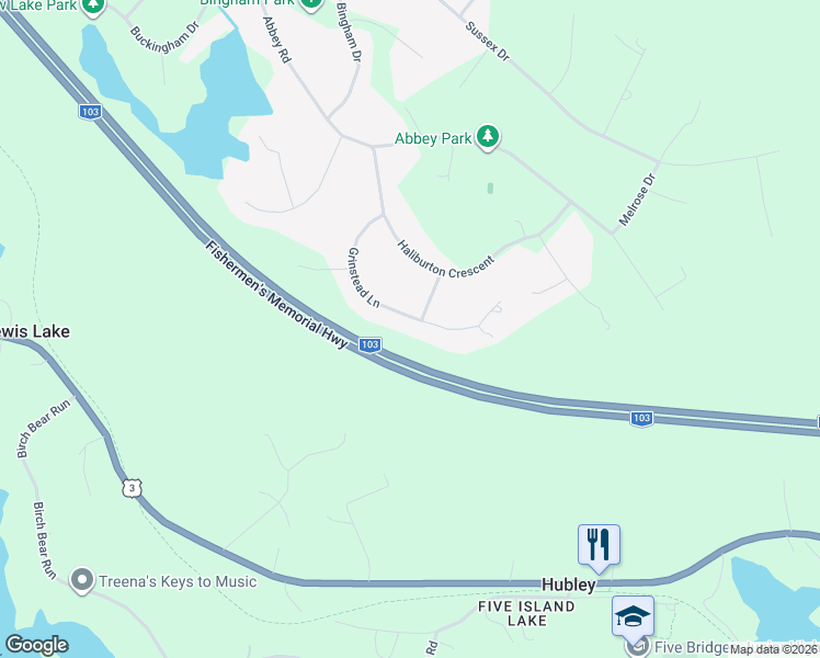 map of restaurants, bars, coffee shops, grocery stores, and more near 155 Grinstead Lane in Stillwater Lake