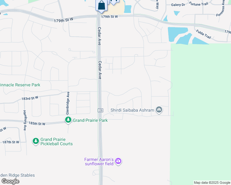 map of restaurants, bars, coffee shops, grocery stores, and more near 18476 Cedar Avenue in Farmington