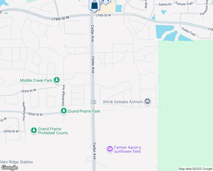 map of restaurants, bars, coffee shops, grocery stores, and more near 18476 Cedar Avenue in Farmington