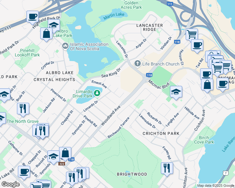 map of restaurants, bars, coffee shops, grocery stores, and more near 3 Ernest Avenue in Dartmouth
