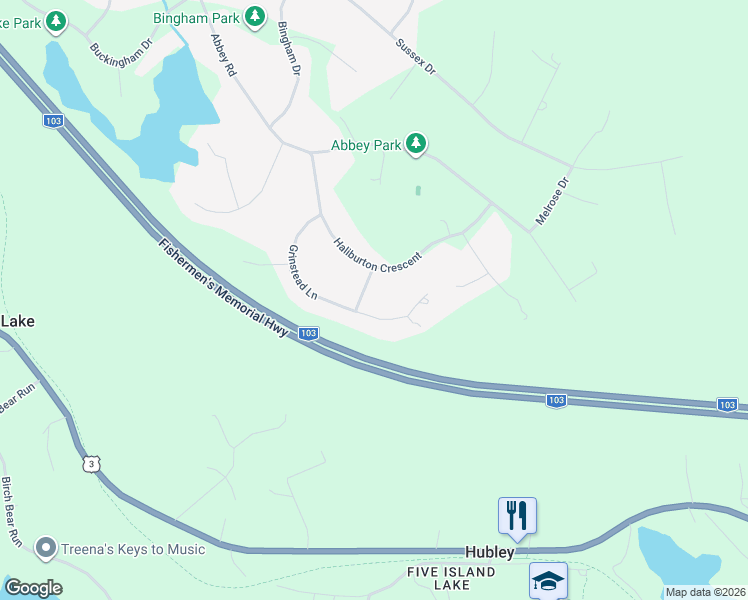 map of restaurants, bars, coffee shops, grocery stores, and more near 19 Kilbride Drive in Stillwater Lake