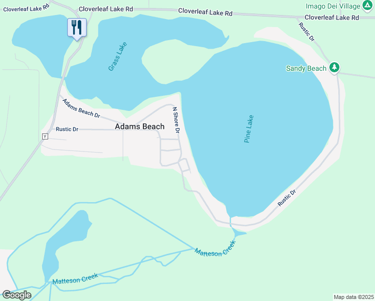 map of restaurants, bars, coffee shops, grocery stores, and more near N2660 Rustic Circle Drive in Clintonville