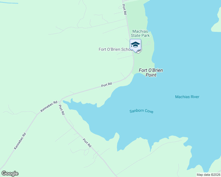 map of restaurants, bars, coffee shops, grocery stores, and more near 570 Port Road in Machiasport