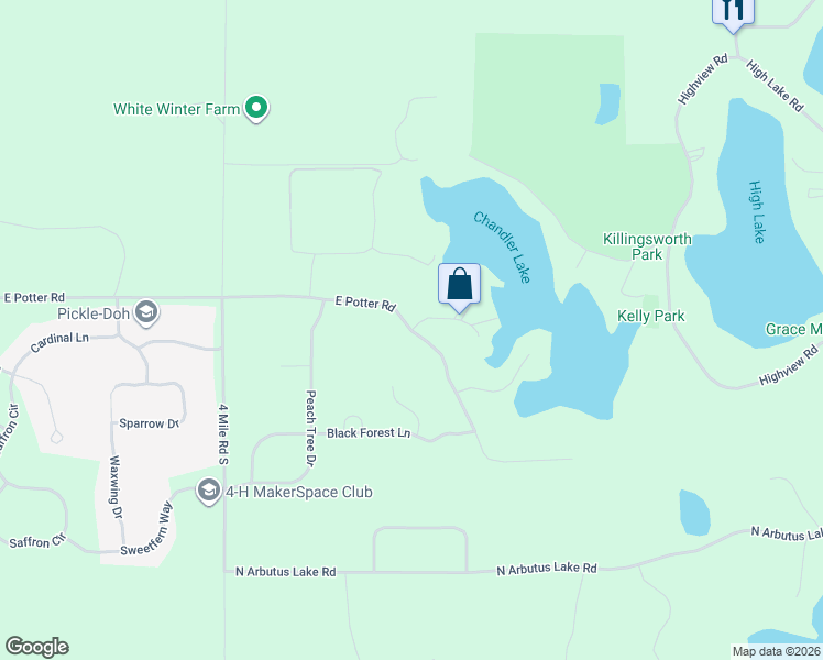 map of restaurants, bars, coffee shops, grocery stores, and more near 2340 East Potter Road in Traverse City