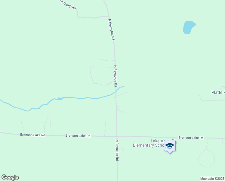 map of restaurants, bars, coffee shops, grocery stores, and more near 3818 North Reynolds Road in Interlochen