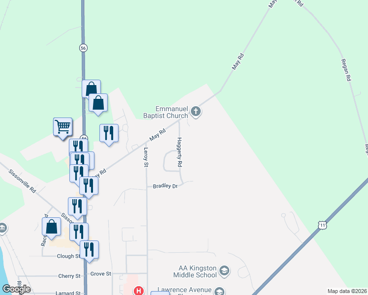 map of restaurants, bars, coffee shops, grocery stores, and more near 20 Haggerty Rd in Potsdam