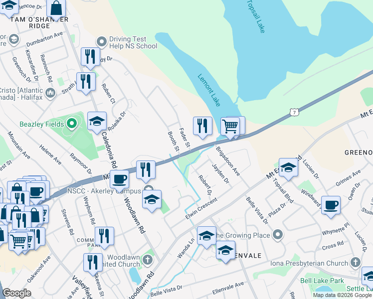 map of restaurants, bars, coffee shops, grocery stores, and more near 287 Main Street in Dartmouth