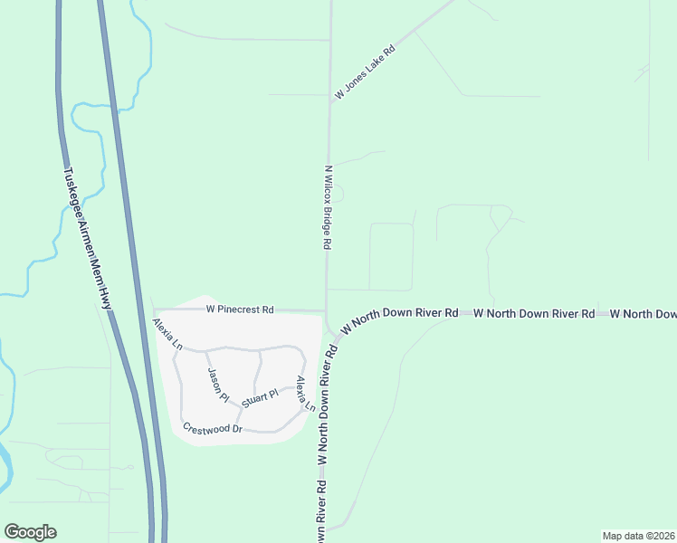 map of restaurants, bars, coffee shops, grocery stores, and more near 112-432 North Wilcox Bridge Road in Grayling