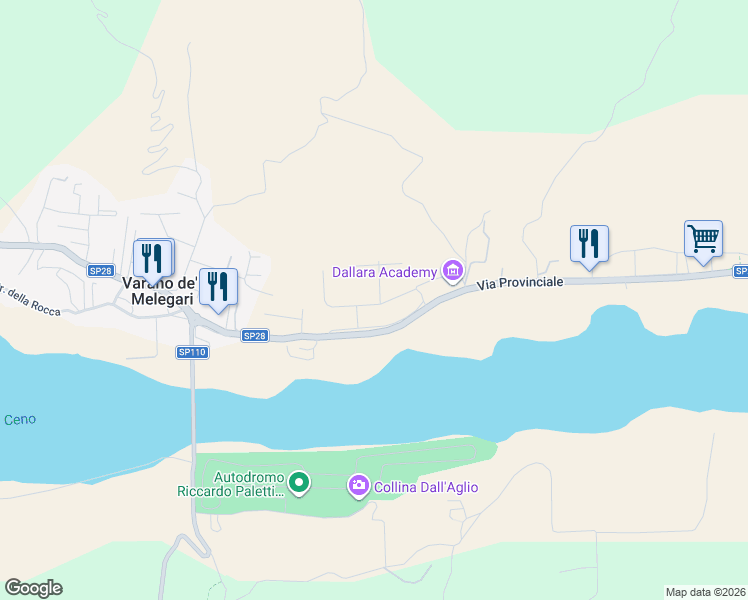 map of restaurants, bars, coffee shops, grocery stores, and more near 13A Via Papa Giovanni XXIII in Rizzone