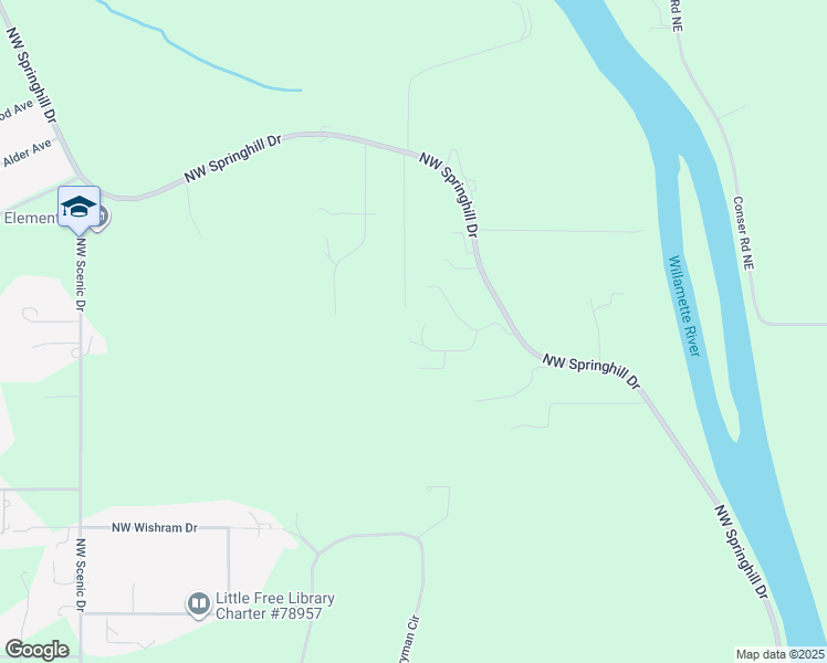 map of restaurants, bars, coffee shops, grocery stores, and more near 2651 Northwest Westminster Way in Albany