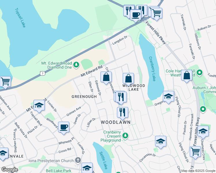 map of restaurants, bars, coffee shops, grocery stores, and more near 4 Orquel Court in Dartmouth