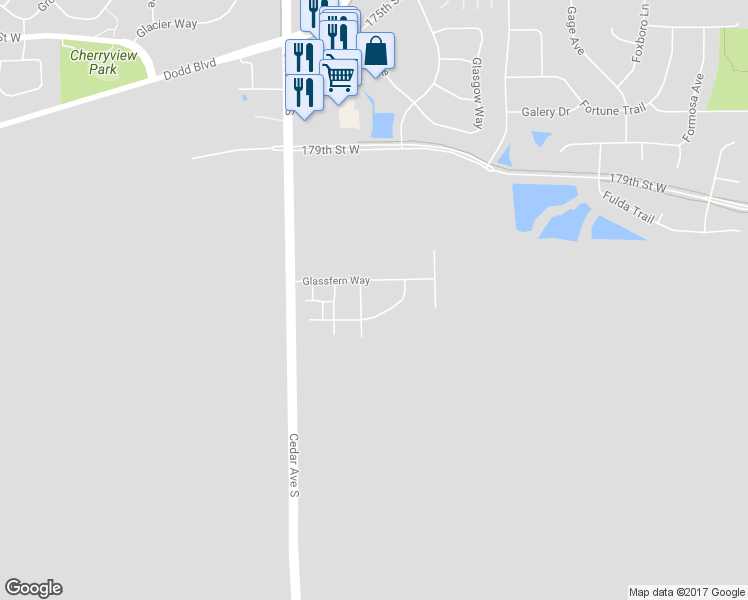 map of restaurants, bars, coffee shops, grocery stores, and more near 18040 Cedar Avenue in Farmington