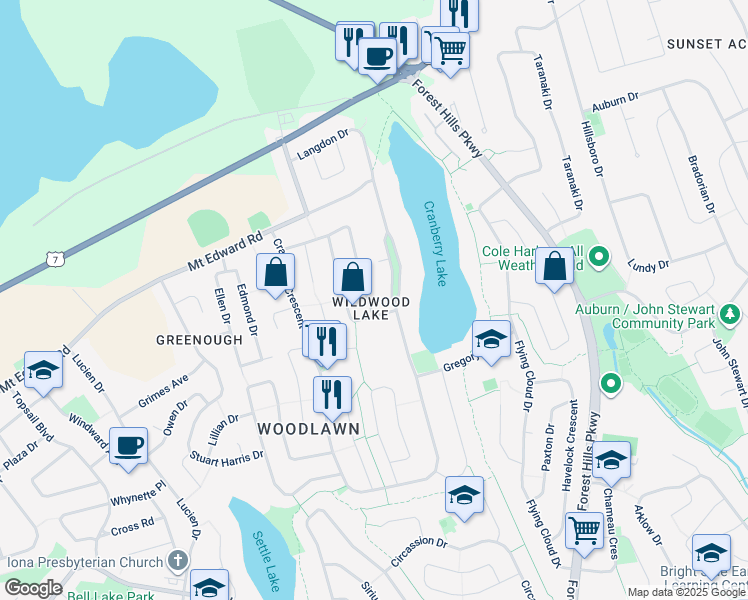 map of restaurants, bars, coffee shops, grocery stores, and more near in Dartmouth
