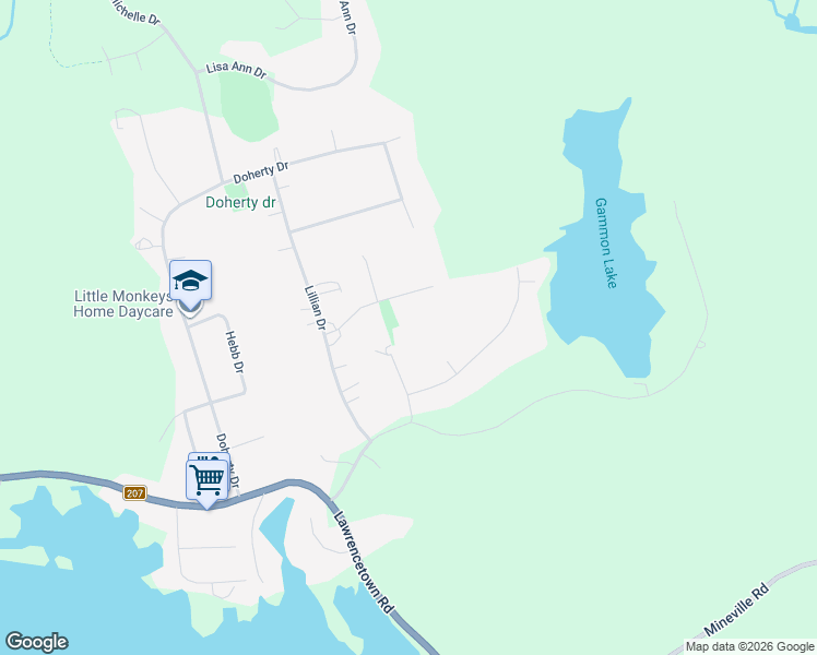 map of restaurants, bars, coffee shops, grocery stores, and more near 35 George Cyril Drive in Lawrencetown