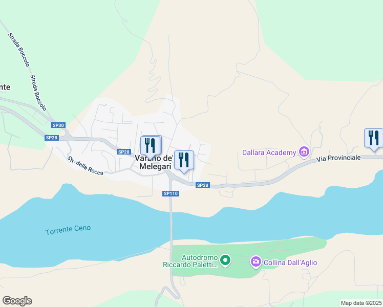 map of restaurants, bars, coffee shops, grocery stores, and more near 2 Via Leonardo da Vinci in Varano de' Melegari