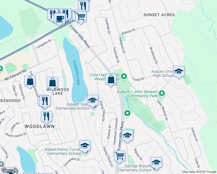 map of restaurants, bars, coffee shops, grocery stores, and more near 23 Cole Harbour Road in Dartmouth